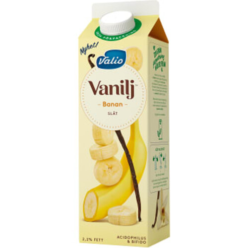 Vaniljyoghurt Banan 2,2% 1000g Valio