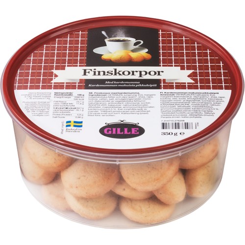 Finskorpor kardemumma 350g Gille