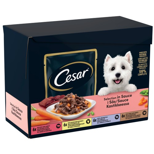 Hundmat Mix i sås 24-p 1200g Cesar