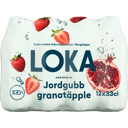Kolsyrat Vatten Jordgubb & Granatäpple 33cl 12-p Loka