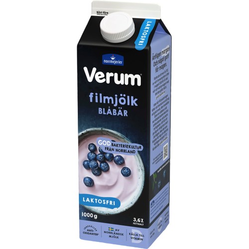 Filmjölk Blåbär Laktosfri 3,6% 1000g Verum®