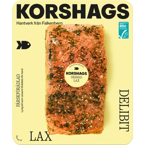 Laxfilé Färsk Gravad bit 300g Miljömärkt Korshags