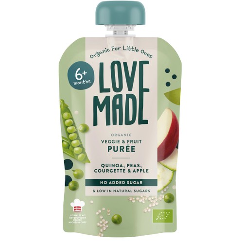 Barnmat Quinoa, ärtor, äpplepuré Ekologisk 6m 100g Lovemade