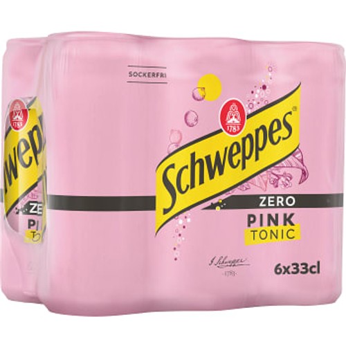 Läsk Pink Tonic Zero 6-pack 33cl Schweppes