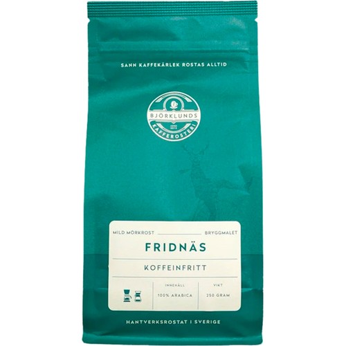 Kaffe Fridnäs Koffeinfritt Bryggmalet 250g Björklunds Kafferosteri