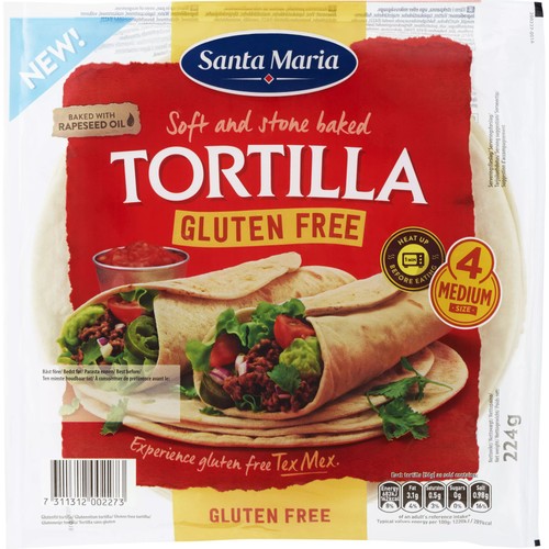 Tortilla Glutenfri 4-p 224g Santa Maria