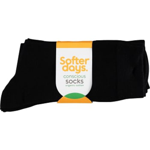 Socka Svart 40-45 5-p Softer Days