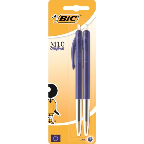 Kulspetspennor M10 clic Blå 2-p Bic