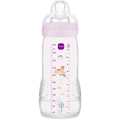 Nappflaska Blandade färger 330ml 4m+ MAM