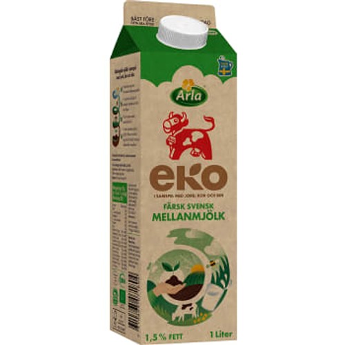 Mellanmjölk 1,5% Ekologisk 1l  Arla Ko®