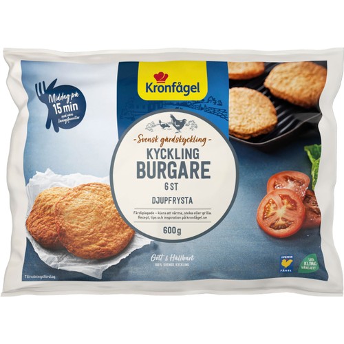 Kycklingburgare Fryst 600g Kronfågel