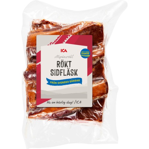 Rökt sidfläsk i bit ca 400g ICA