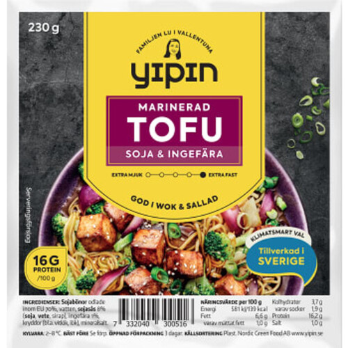 Tofu marinerad soja ingefära 230g Yipin