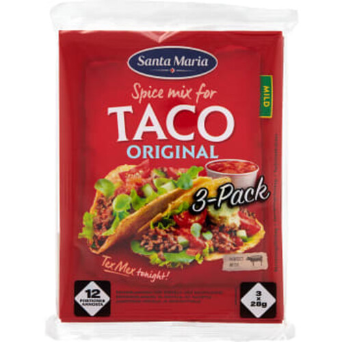 Taco Kryddmix Original Mild 28g 3-p Santa Maria