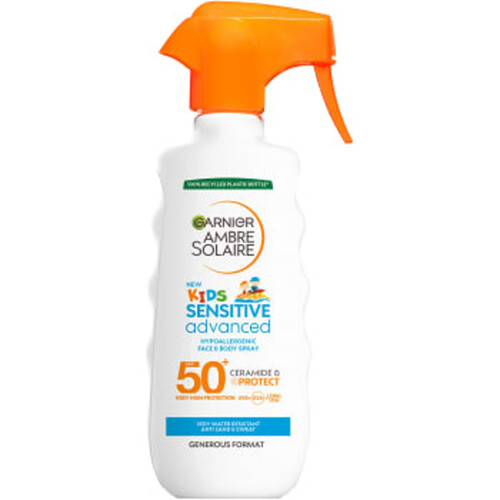 Solskydd Kids Sensitive Advanced Hypoallergenic Face&Body Spray SPF 50+ 270ml Ambre Solaire