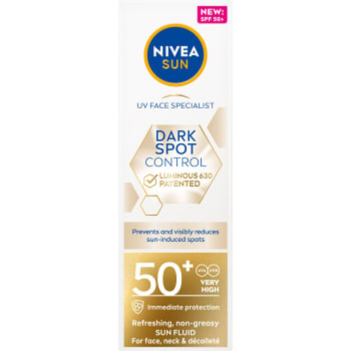 Solskydd ansikte UV Face Luminous 630 Dark Spot Control SPF 50+ 40ml Miljömärkt Nivea Sun
