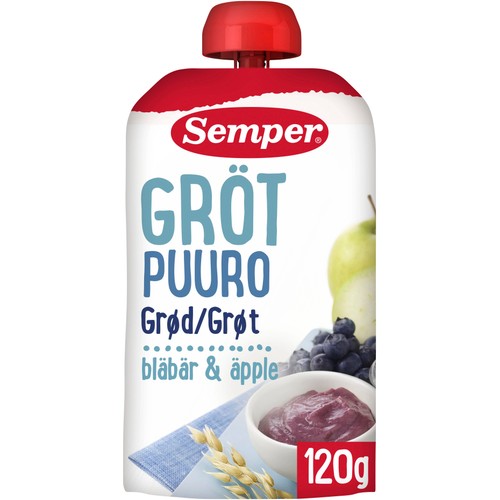 Gröt blåbär & äpple 120g Semper