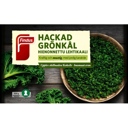 Grönkål hackad Fryst 500g Findus