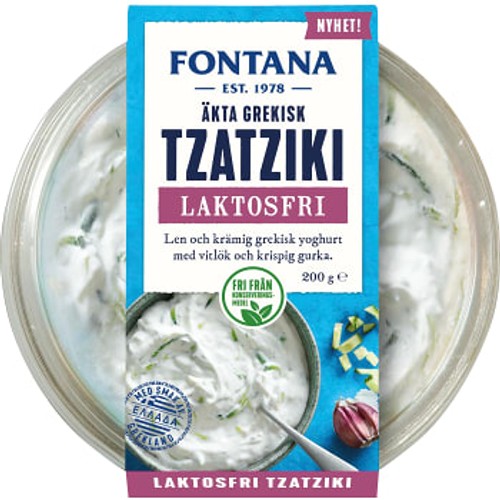 Tzatziki Laktosfri Äkta Grekisk 200g Fontana