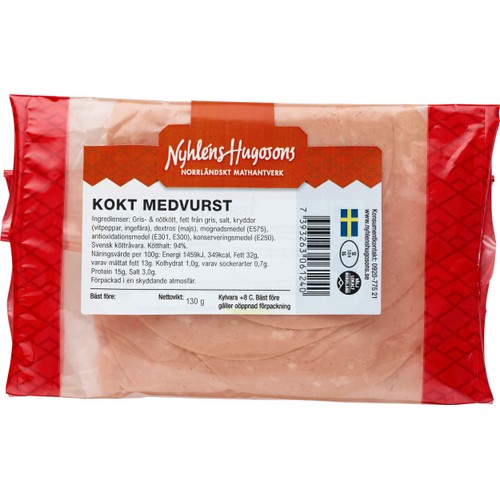 Medvurst Kokt 130g Nyhléns Hugosons