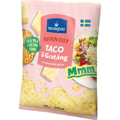 Taco & Gratäng riven 150 Gram Norrmejerier