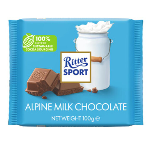 Chokladkaka Alpine Mjölkchoklad 100g Ritter