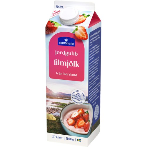 Jordgubbsfil 2,7% 1000g Norrmejerier
