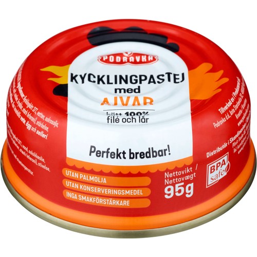 Kycklingpastej Med Ajvar 95g Podravka