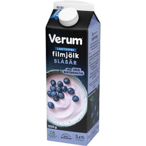 Filmjölk Blåbär Laktosfri 3,6% 1000g Verum®