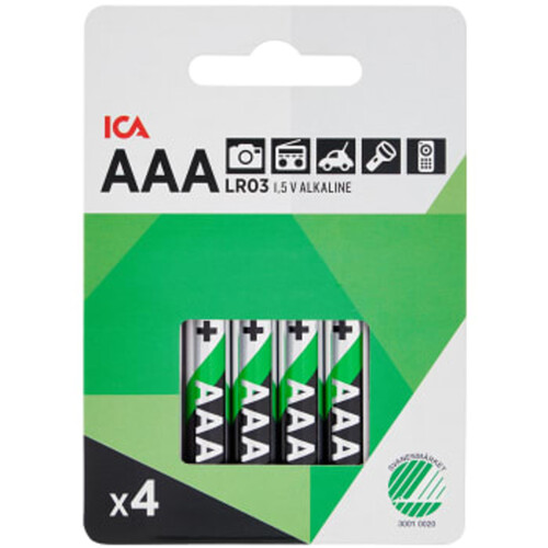 Batteri AAA LR03 4-p ICA