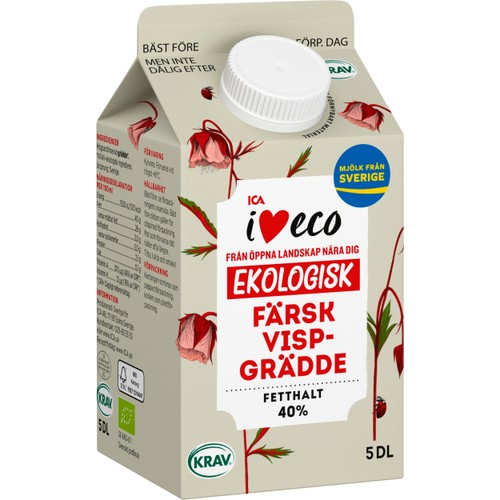 Vispgrädde 40% 5dl KRAV ICA I love eco