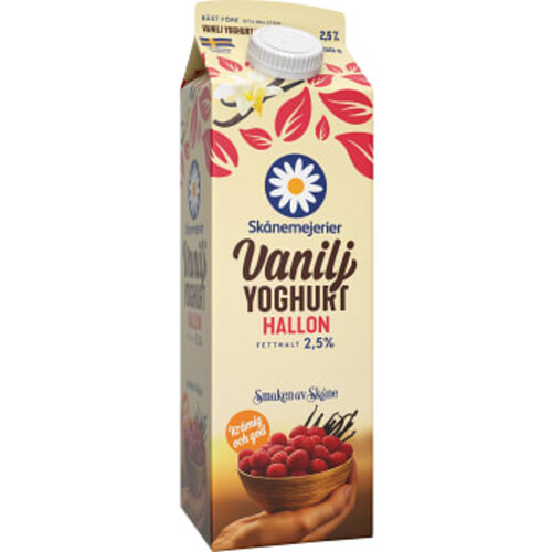 Vaniljyoghurt Hallon 2,5% 1000g Skånemejerier
