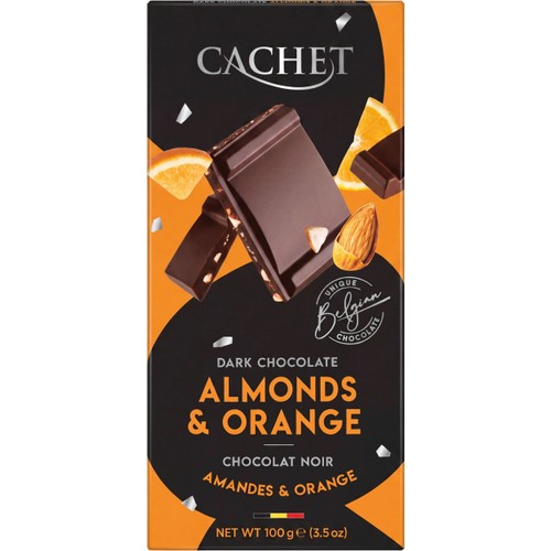Mörk Choklad Mandel & Apelsin 100g Cachet