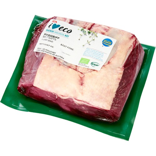 Ryggbiff Frystinad med kappa ca 900g Ekologisk KRAV ICA I love eco