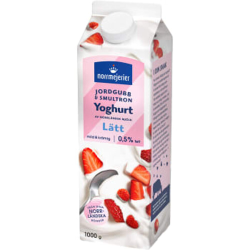 Fruktyoghurt Lätt 0,5% Jordgubb Smultron 1000g Norrmejerier