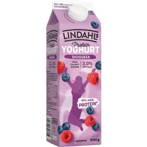 Fruktyoghurt Skogsbär Laktosfri 2% 1000g Lindahls