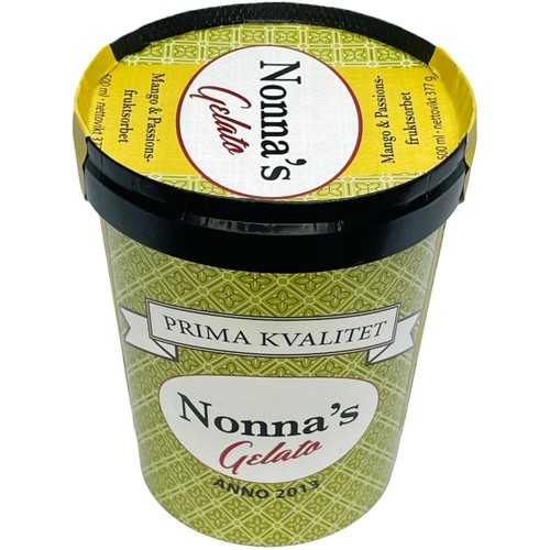 Mango Och Passionsfruktsorbet 500ml Nonnas Gelato