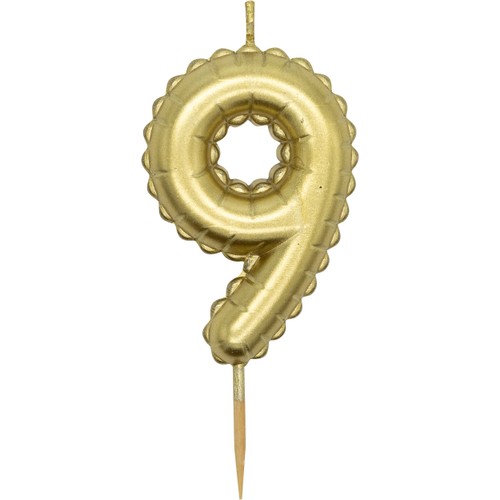 Sifferljus 9 guld Happy Party