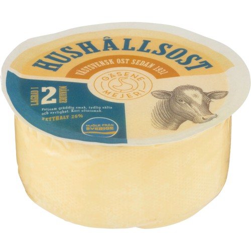 Hushållsost 26% ca 1kg Gäsene Mejeri