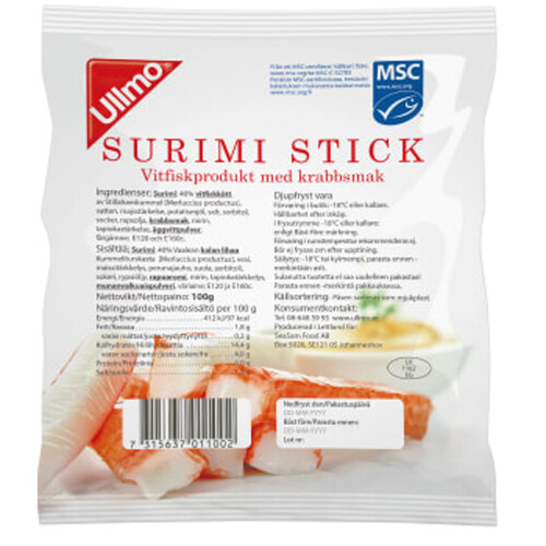 Surimi Sticks 100g MSC Ullmo