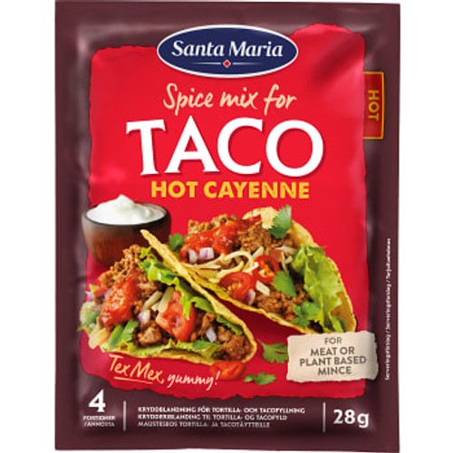 Taco Spice Mix Hot Cayenne 28g Santa Maria 