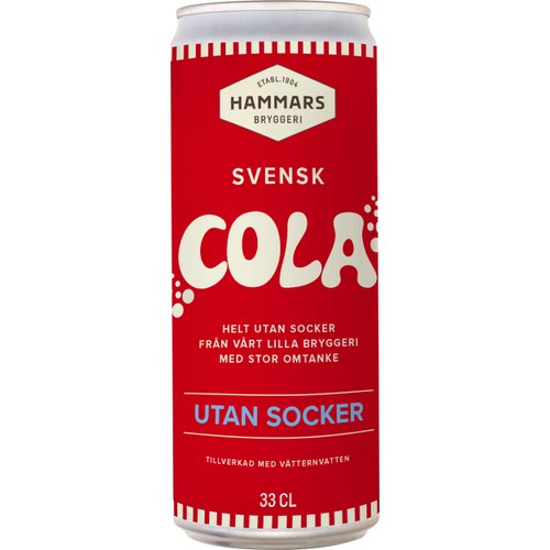 Cola Svensk Sockerfri 330ml Hammars Bryggeri