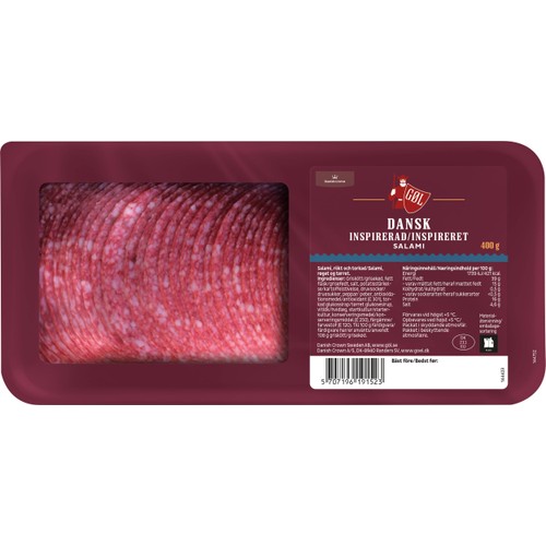 Salami Dansk Insperad Skivad 400g Göl