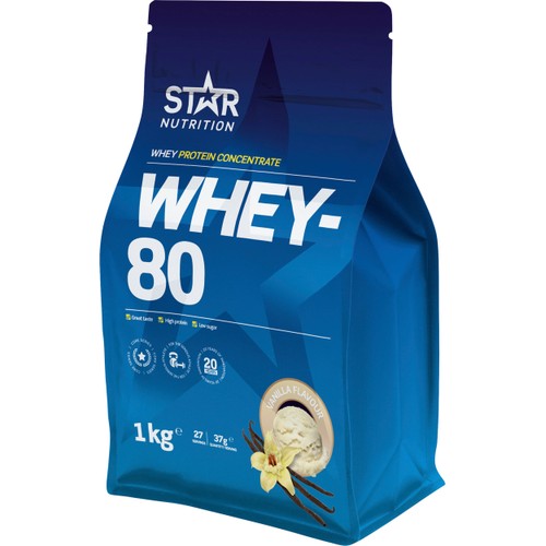 Proteinpulver Vaniljsmak Whey-80 1kg Star Nutrition