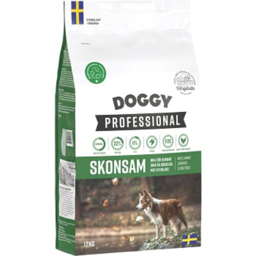 Hundfoder Skonsam Lamm & Ris 12kg Doggy Professional