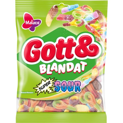 Godis Gott & Blandat Super sur 170g Malaco
