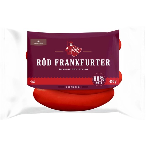 Frankfurter Röd 80% kötthalt 450g Göl