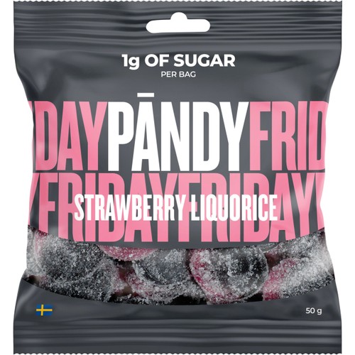 Godis Strawberry Liquorice 50g Pändy