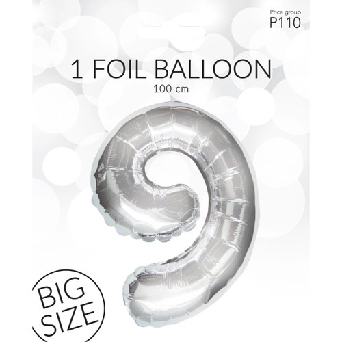 Folieb silv 9 100cm Happy Party