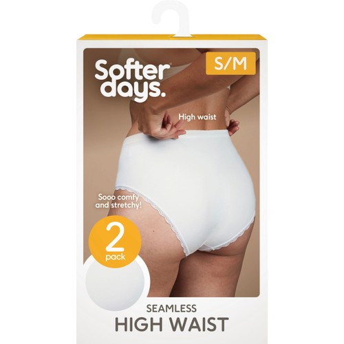 Trosa seamless spets high waist Vit S/M 2p beige Softer Days